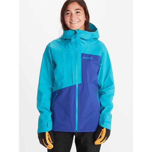 Marmot Rain Jacket Grey Blue NZ - Huntley Jackets Womens NZ6245193